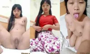 မြန်မာ၀တ်စုံလေးနဲ့ တစ်ယောက်တည်းထန်နေတဲ့ ဆော်လေး အောကား